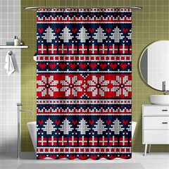 Beautiful Knitted Christmas Pattern Shower Curtain 48  X 72  (small)  by Vaneshart