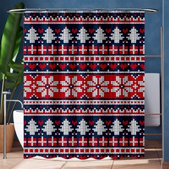 Beautiful Knitted Christmas Pattern Shower Curtain 60  X 72  (medium)  by Vaneshart