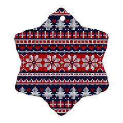 Beautiful Knitted Christmas Pattern Ornament (snowflake) by Vaneshart