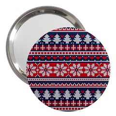 Beautiful Knitted Christmas Pattern 3  Handbag Mirrors by Vaneshart