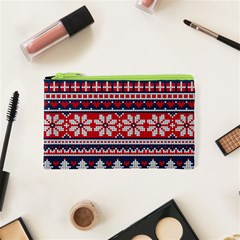 Beautiful Knitted Christmas Pattern Cosmetic Bag (xs) by Vaneshart