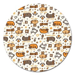 Animal Patterns Safari Magnet 5  (round) by Vaneshart