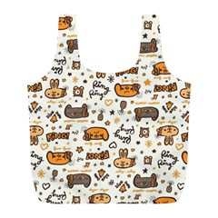 Animal Patterns Safari Full Print Recycle Bag (l) by Vaneshart