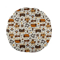 Animal Patterns Safari Standard 15  Premium Flano Round Cushions by Vaneshart