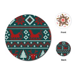 Beautiful Knitted Christmas Pattern Playing Cards Single Design (round) by Vaneshart