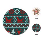 Beautiful Knitted Christmas Pattern Playing Cards Single Design (Round) Front