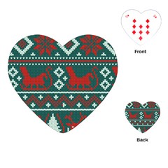 Beautiful Knitted Christmas Pattern Playing Cards Single Design (heart) by Vaneshart