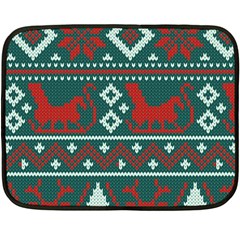 Beautiful Knitted Christmas Pattern Fleece Blanket (mini) by Vaneshart