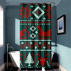 Beautiful Knitted Christmas Pattern Shower Curtain 36  X 72  (stall)  by Vaneshart