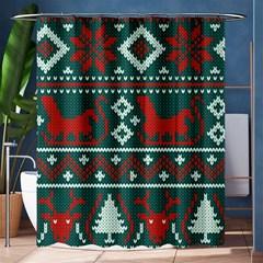 Beautiful Knitted Christmas Pattern Shower Curtain 60  X 72  (medium)  by Vaneshart