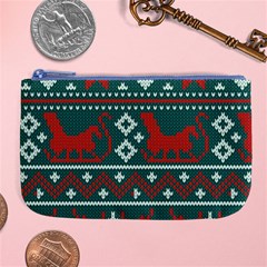 Beautiful Knitted Christmas Pattern Large Coin Purse by Vaneshart