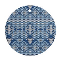 Beautiful Knitted Christmas Pattern Ornament (round) by Vaneshart