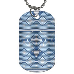 Beautiful Knitted Christmas Pattern Dog Tag (two Sides) by Vaneshart