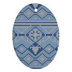 Beautiful Knitted Christmas Pattern Oval Ornament (two Sides) by Vaneshart