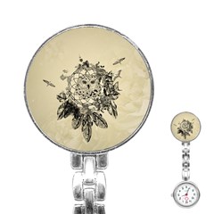 Owl On A Dreamcatcher Stainless Steel Nurses Watch by FantasyWorld7