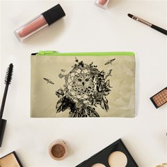 Owl On A Dreamcatcher Cosmetic Bag (xs) by FantasyWorld7