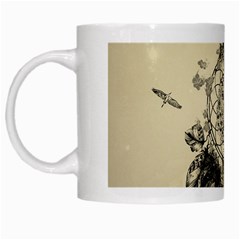 Owl On A Dreamcatcher White Mugs by FantasyWorld7