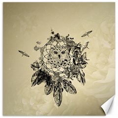 Owl On A Dreamcatcher Canvas 12  X 12  by FantasyWorld7