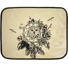 Owl On A Dreamcatcher Fleece Blanket (mini) by FantasyWorld7