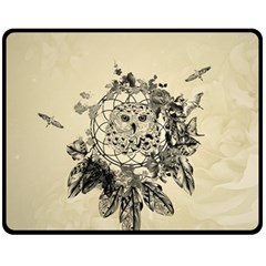 Owl On A Dreamcatcher Fleece Blanket (medium)  by FantasyWorld7