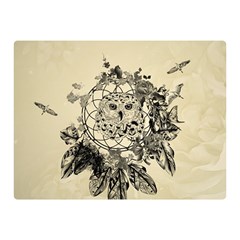 Owl On A Dreamcatcher Double Sided Flano Blanket (mini)  by FantasyWorld7