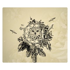 Owl On A Dreamcatcher Double Sided Flano Blanket (small)  by FantasyWorld7