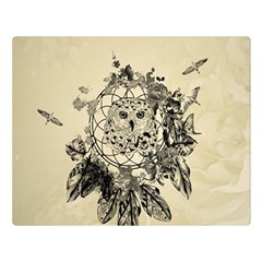 Owl On A Dreamcatcher Double Sided Flano Blanket (large)  by FantasyWorld7