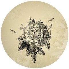 Owl On A Dreamcatcher Wooden Puzzle Round