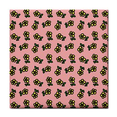 Daisy Pink Tile Coaster by snowwhitegirl