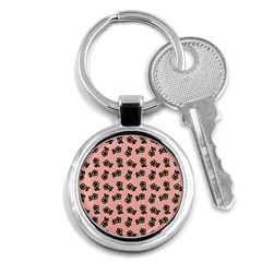 Daisy Pink Key Chain (round) by snowwhitegirl