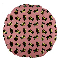 Daisy Pink Large 18  Premium Round Cushions