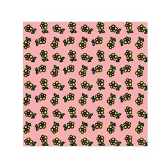 Daisy Pink Small Satin Scarf (square) by snowwhitegirl