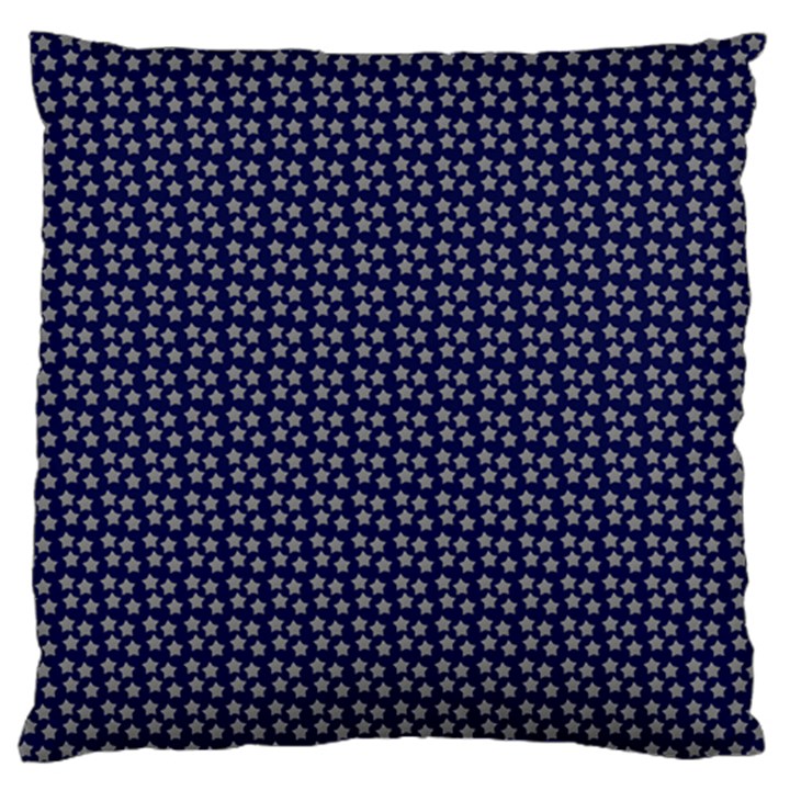 Grey Star Navy Blue Standard Flano Cushion Case (One Side)