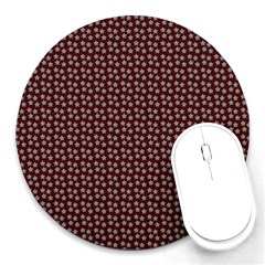 Grey Star Navy Burgundy Round Mousepads by snowwhitegirl