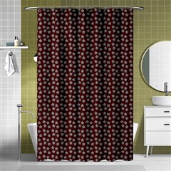 Grey Star Navy Burgundy Shower Curtain 48  X 72  (small)  by snowwhitegirl