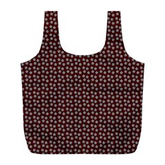 Grey Star Navy Burgundy Full Print Recycle Bag (l) by snowwhitegirl