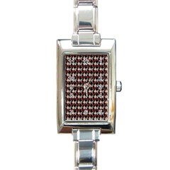 Valentine Girl Black Rectangle Italian Charm Watch by snowwhitegirl