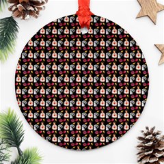 Valentine Girl Black Ornament (round) by snowwhitegirl