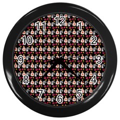 Valentine Girl Black Wall Clock (black) by snowwhitegirl