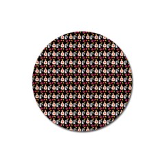 Valentine Girl Black Magnet 3  (round) by snowwhitegirl