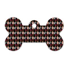 Valentine Girl Black Dog Tag Bone (two Sides) by snowwhitegirl