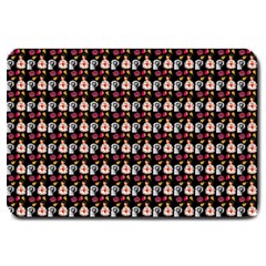 Valentine Girl Black Large Doormat  by snowwhitegirl