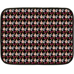 Valentine Girl Black Fleece Blanket (mini) by snowwhitegirl