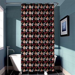 Valentine Girl Black Shower Curtain 36  X 72  (stall)  by snowwhitegirl