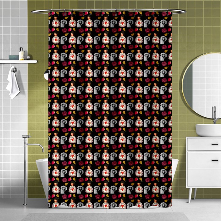 Valentine Girl Black Shower Curtain 48  x 72  (Small) 