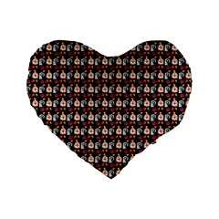 Valentine Girl Black Standard 16  Premium Flano Heart Shape Cushions by snowwhitegirl