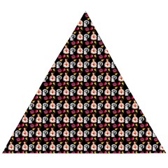 Valentine Girl Black Wooden Puzzle Triangle