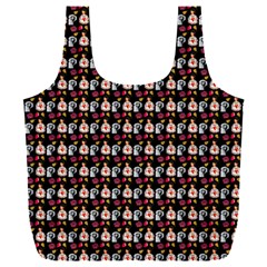 Valentine Girl Black Full Print Recycle Bag (xxl) by snowwhitegirl