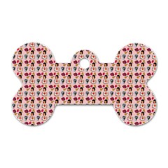 Valentine Girl Pink Dog Tag Bone (one Side) by snowwhitegirl