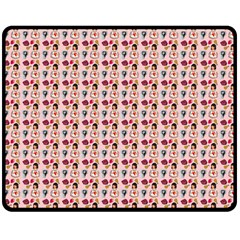 Valentine Girl Pink Double Sided Fleece Blanket (medium)  by snowwhitegirl